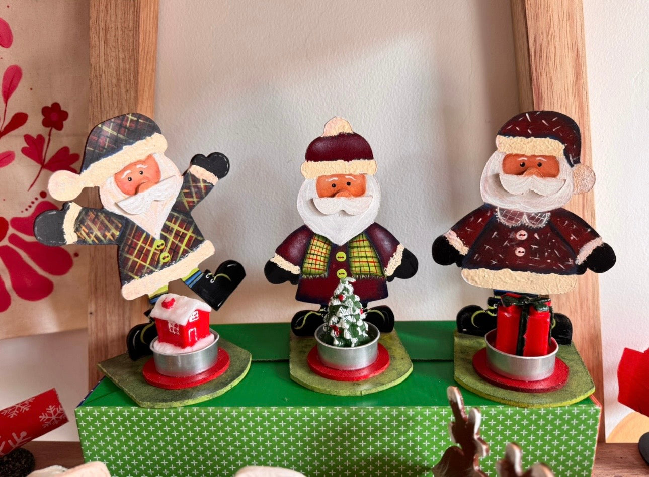 Juego de noel porta velas