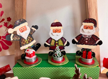 Juego de noel porta velas