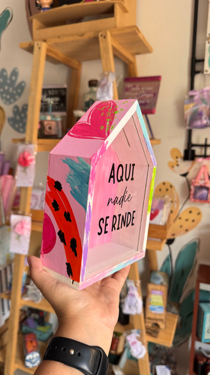 Alcancía Casita Rosa