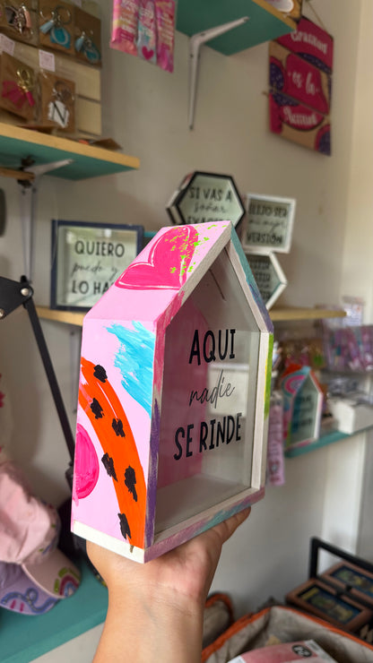 Alcancía Casita Rosa